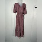 Max Studio  Cream/Red Geo Print  Maxi Dress Size Small NWT Photo 1