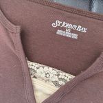 st. john's bay Vintage 90’s Cropped Brown Lace Detail Top Photo 3