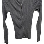 EXPRESS Vintage 2000's Y2K Long Sleeve Sweater Slim Fit Gray Ribbed Full Zip NWT Size XS Photo 2