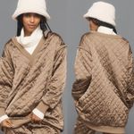 Anthropologie NWT $128 x Flat White Quilted V Neck Long Sleeves Pullover L Photo 3