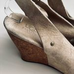 UGG  Beige Suede Cork Sandals Wedge Platform Woman’s Shoe Size 9 Photo 10