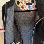 Lands' End Quilted Argyle Zip Jacket Womens Size Large, black Photo 2
