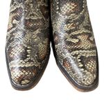 Roper Boots Womens 5.5 Cream Brown Snakeskin Print Ankle‎ Bootie Western Cowgirl Photo 5