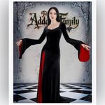QRT Morticia Addams Costume Velvet Maxi Dress Vintage Gothic Vampire Long Small Black Photo 4