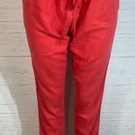 Next red linen chino pants size 8 US/12 UK womens Photo 0