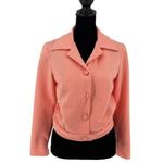Vintage 70's Handmade Jacket Bright Cream Orange Feminine Retro Size Small Photo 2