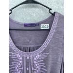 prAna  Women's Pull Over Shirt Dress Dropped Waist Purple Size Small Embroidered Photo 13