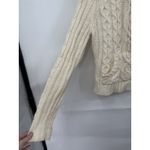 Abercrombie & Fitch East Coast Vintage A & F Lambswool Blend Cable Knit Hooded Sweater Women M Cream Photo 8