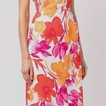 Milly  Elin Floral Paper Peony One-Shoulder Midi Cocktail Dress Photo 0
