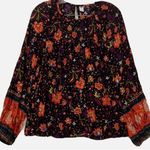 Old Navy 👚👚 SIZE M MULTI COLOR FLORAL TOP PUFF LONG SLEEVE BLOUSE 👚👚 Photo 0
