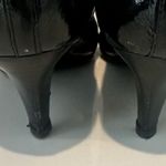 Tory Burch Caroline Black Patent Leather Elastic Pump Gold Logo Size 10 Photo 8