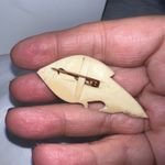 Vintage Carved Bone Koi Fish Brooch Photo 2