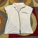 Eberjay Eberjey Frida Short Pajamas White Ivory Button Down Shirt Top Only Size Small Photo 0