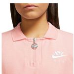 Nike Women's Air Pique Crop Polo Top Shirt in Light Blush Pink Size XL Photo 1