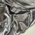 Gianni Bini Zella Metallic Plunging Long Sleeve Gown Slit Silver Formal US 2 NWT Photo 14