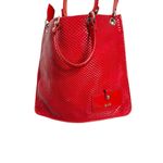 Dolce & Gabbana  Red Patent Leather Woven Tote Bag Archive Photo 2