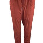 Athleta  Skyline Red Belt Tie Waist Mid Rise Ankle Crop Paperbag Trousers Pants 0 Photo 0