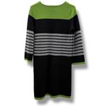 Eliza J  Striped Knit Sweater‎ Dress Women’s Size Medium Green Black Pockets Photo 1
