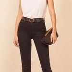 Reformation Liza Faded Black Straight Leg Cropped Jeans Sz 26 Photo 0