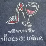 Beaded High Heel & Wine V Neck Shirt Black Size XXL Photo 1