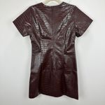 J.Crew Collection Croc Embossed Mini Dress Shift Brown Faux Leather US 4 NWT Photo 9