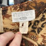 Studio‎ C Plus Size Dress 22W Brown Beige Animal Paisley Print Short Sleeve Photo 1