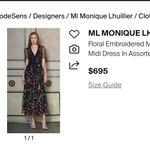 Monique Lhuillier ML Floral Embroidered Mesh Dress EUC Photo 13