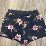 Jolt Navy Floral High Waist Women's Shorts Photo 1
