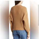 Sophie Rue  Soft Ribbed Knit Crewneck Sweater Size Large in Camel Classic Preppy Photo 1