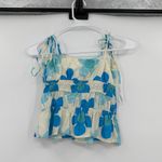 Altar'd State Altered state blue floral babydoll crop top small Photo 1