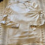 Charter Club  cream button sleeve Merino Wool Sweater S NWT Photo 5