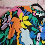 Karlie BOLD FLORAL BUTTON FRONT SHIRT PUFF BALLOON SLEEVE LARGE ART TO WEAR Photo 3