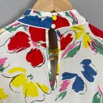 RIXO Target Collab Dress Floral Mock Neck Cascade Ruffle White Colorful Size 8 Photo 13