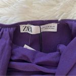 ZARA Purple Twist Front Knit Tube Top Size Medium Photo 4