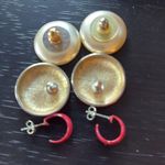 Set of 3 vintage red and white earrings Photo 1
