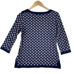 Tommy Hilfiger Shirt Womens Small Blue Tan Nautical Sail Boat Neck Cotton Modal Photo 1