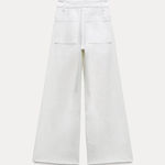 ZARA  Wide-Leg High-Rise White Jeans Photo 1