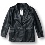 Endless Rose S Black Faux Leather PU Oversized Blazer Jacket Y2K Mob Wife NWT Photo 3