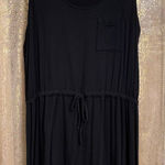 Olive & Oak Black Rayon Tie Waist Sleeveless Casual Dress, Large Photo 0