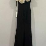 Mac Duggal  21079 Black and White Jersey Gown With 3D Flower Off The Shoulder 0 Photo 7