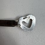 Brighton Vintage  Bracelet Silver Tone Brown Leather Heart Arrow Scroll Ornate Photo 7