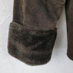 Damselle New York Womens Jacket XL Brown Leather Genuine Fur Trim Hooded Photo 5