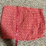 Le Rumi Smocked Tube Top Crop Gingham Pink Red Photo 5