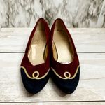 Vintage 80s Selby Sz 10 Americana Flats Wonder Woman Leather Suede Shoes Cosplay Blue Photo 2