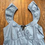 AQUA Denim Blue Flutter Sleeve Cotton Maxi Dress Small Bloomingdale's Exclusive Photo 3