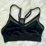 PINK - Victoria's Secret Victoria's Secret PINK Sport Black Velvet Logo Racerback Sports Bra Small Photo 0