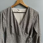 Altar'd State Altar’d State Casaday Leopard Print Wrap Dress Long Bell Sleeve Minidress XS Photo 2