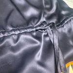 Blingual Navy Satin Midi Dress with Art Nouveau Print – Size 2 Black Photo 3