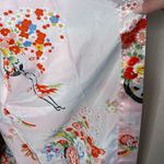 Ichiban chiban Floral Japanese Kimono Robe Pink with Orange Yellow Green Blue Sz 42” Photo 7