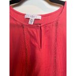 Fever V Neck Boho Blouse Open Knit Cover up Size Large Coral Fall Photo 4